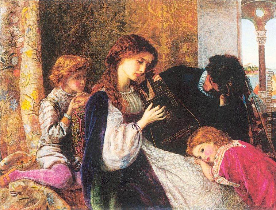 A Music Party painting - Arthur Hughes A Music Party art painting